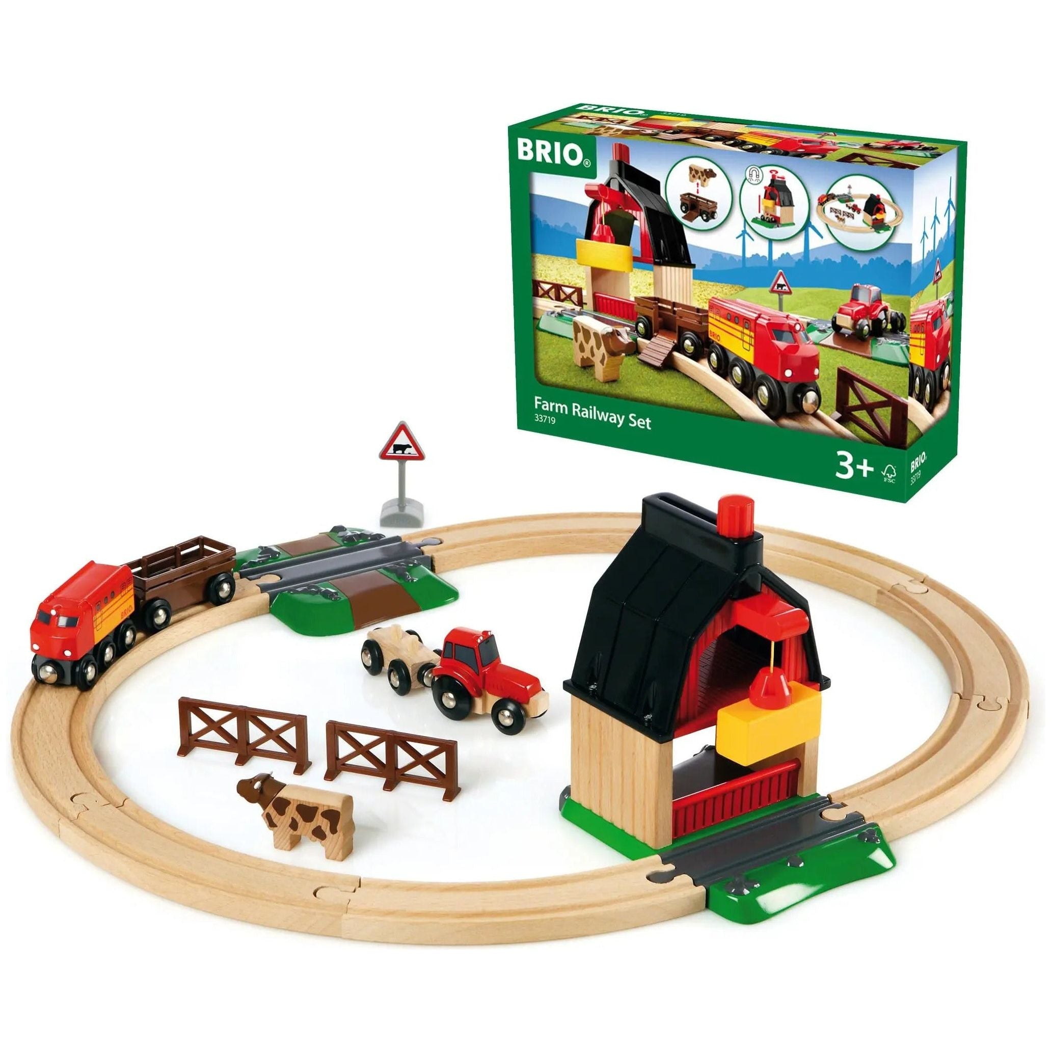 Brio World - 33720 Safari Railway Set | 17 Piece Train Toy With Accessories  And Wooden Tracks For Kids Ages 3 And Up