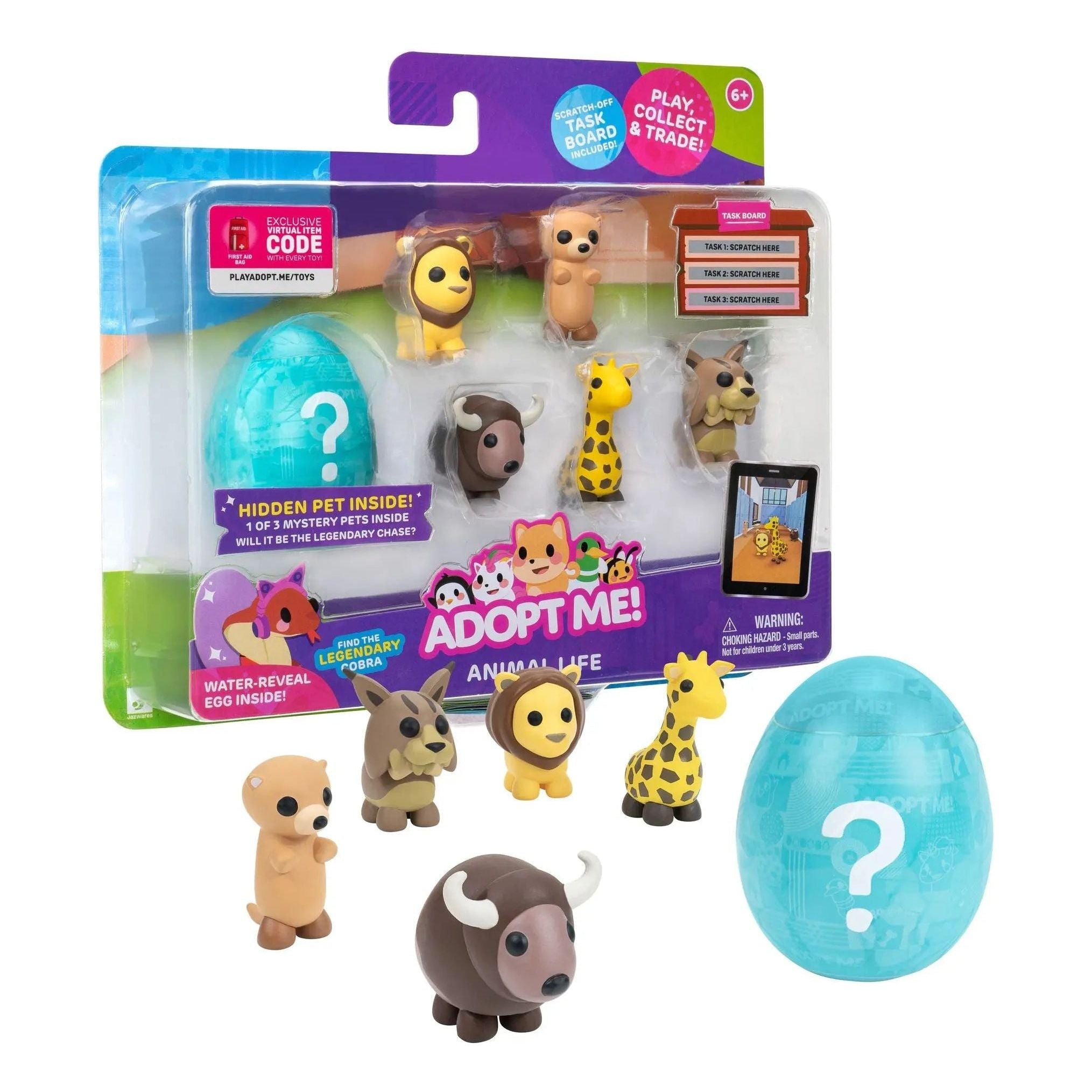  Adopt Me! Pets Multipack Animal Life - Hidden Pet - Top Online  Game, Exclusive Virtual Item Code Included - Fun Collectible Toys for Kids  Featuring Your Favorite Pets, Ages 6+ : Everything Else