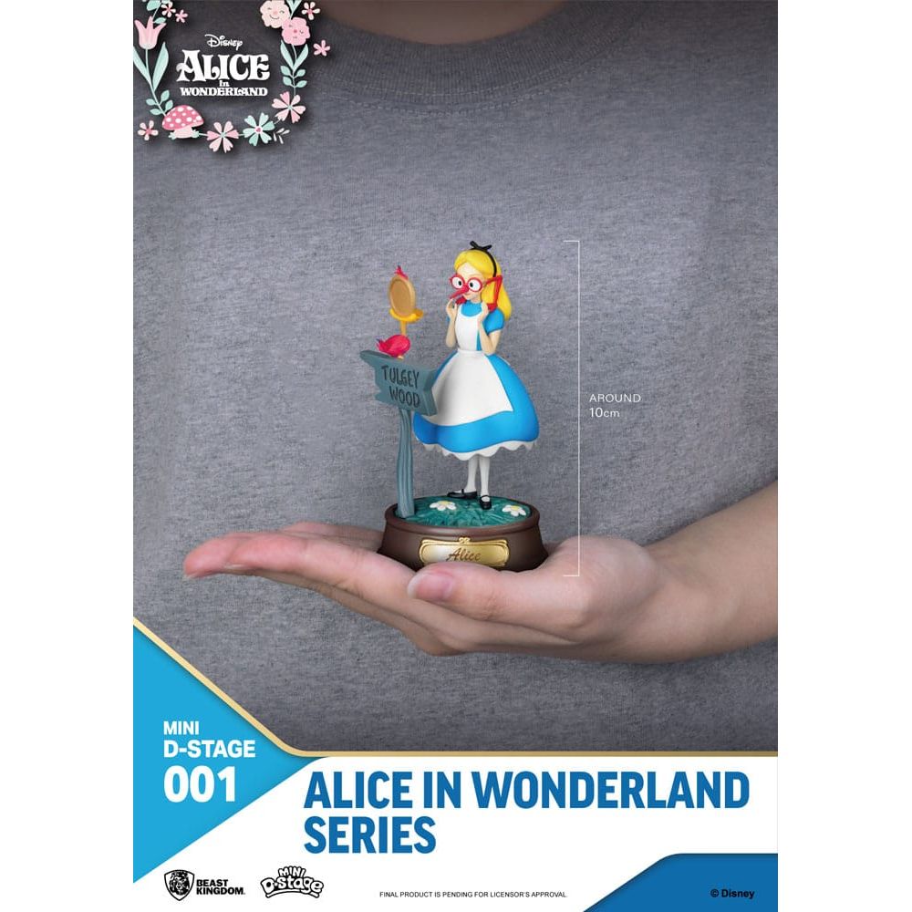 Alice in Wonderland Mini Diorama Stage PVC Statue Glasses White Rabbit 10 cm Beast Kingdom