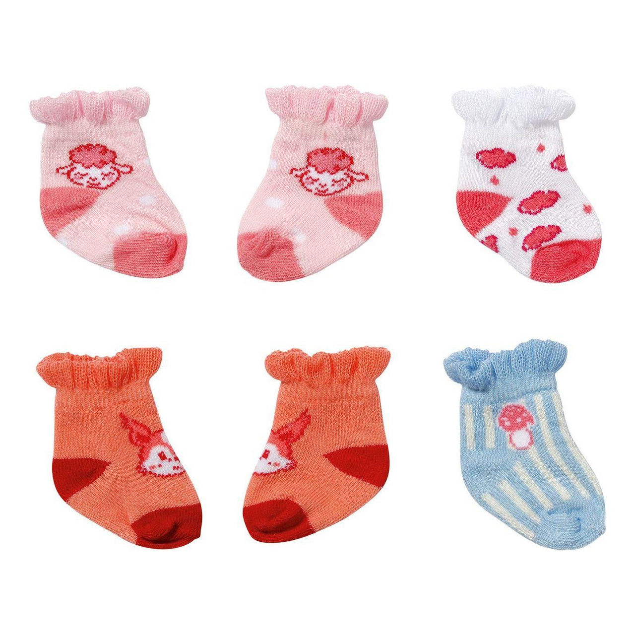 Baby Annabell Socks 2-Pack - Coral & Blue Baby Annabell