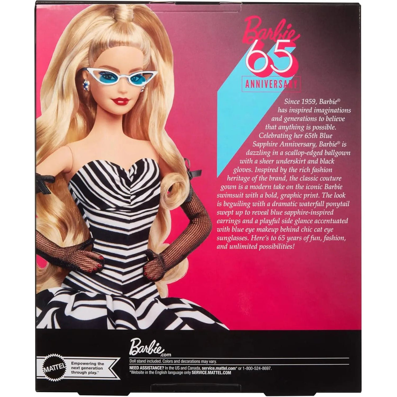 Barbie 65th Anniversary Sapphire Doll Blonde Barbie