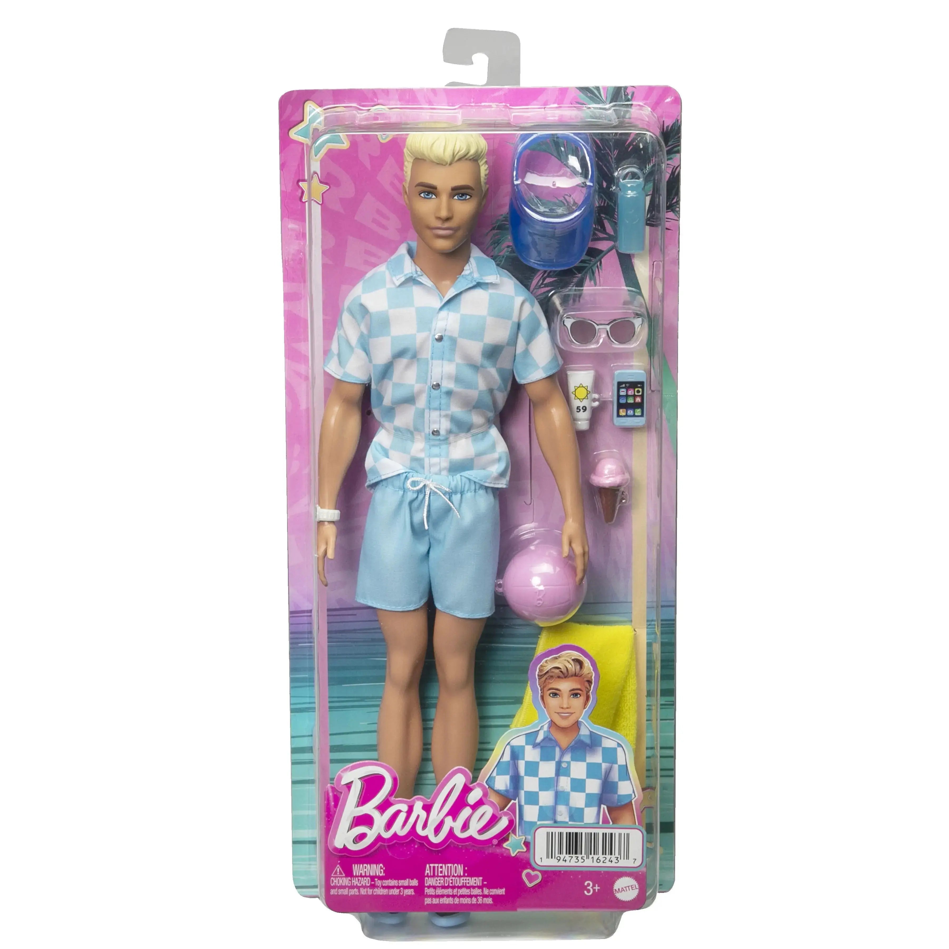 Barbie Movie Ken Beach Doll - Unicorn & Punkboi