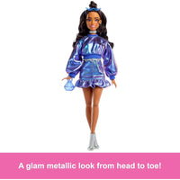 Thumbnail for Barbie Deluxe Style Doll #7 in Metallic Blue Top and Skirt
