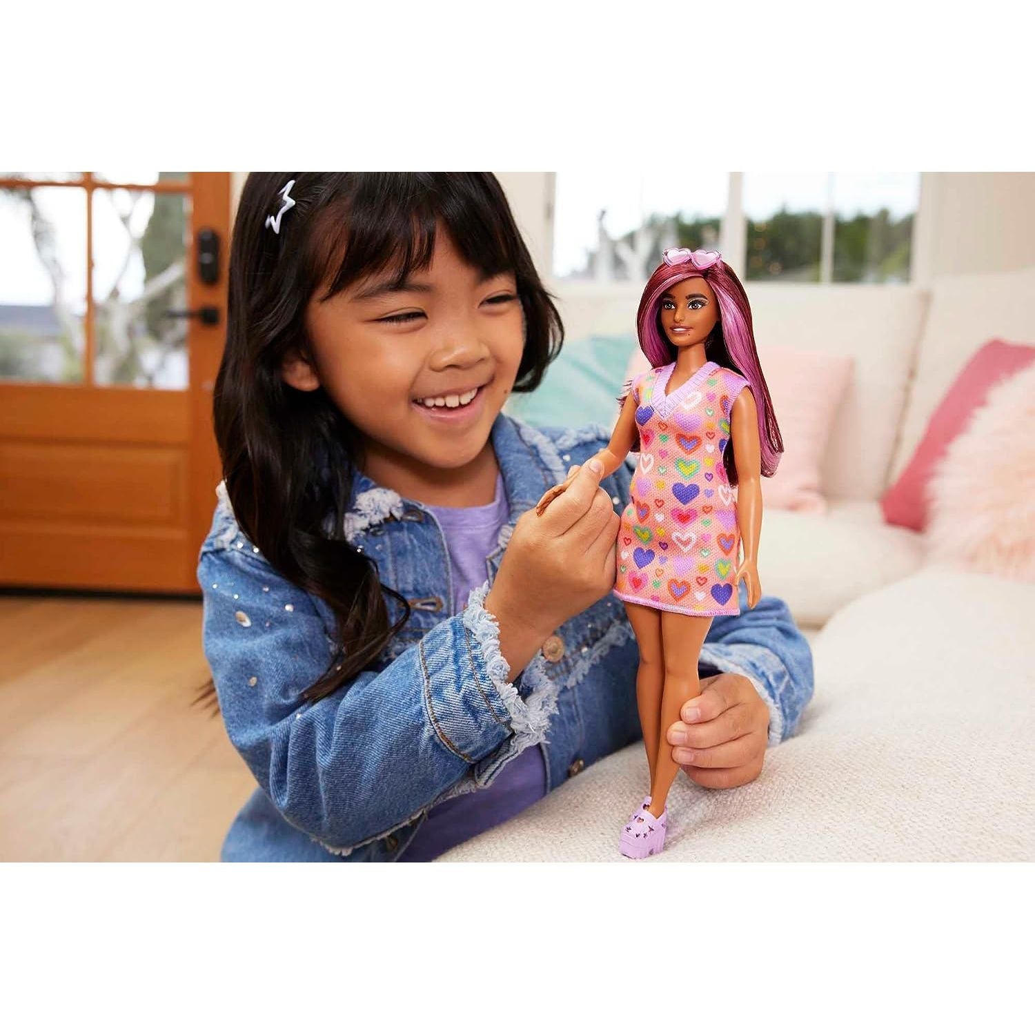 Barbie Fashionista Doll 207 - Heart-Print Sweater Dress Barbie
