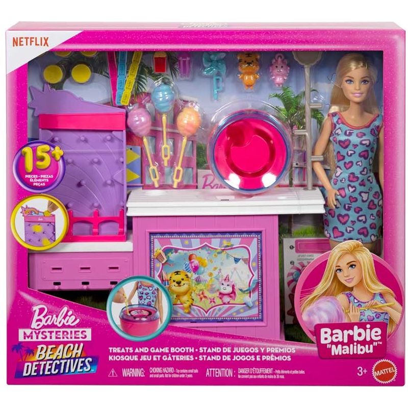 Barbie Mysteries Beach Detectives Treats and Game Booth Playset