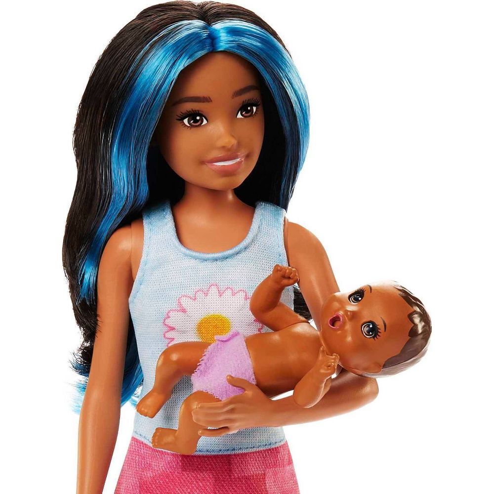 Barbie Skipper Babysitters Crib Black Hair Doll & Playset