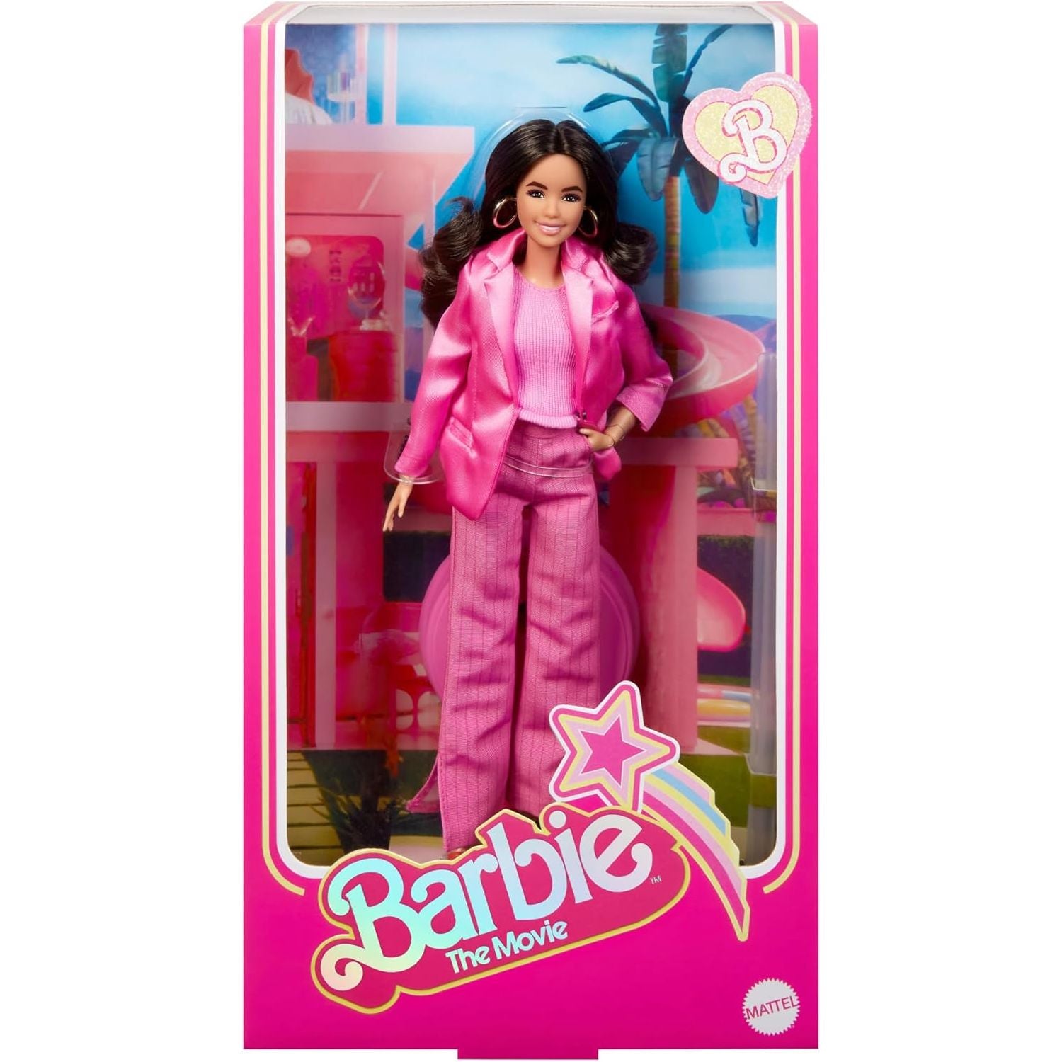 Barbie The Movie Doll Gloria Wearing Pink Power Pantsuit Barbie