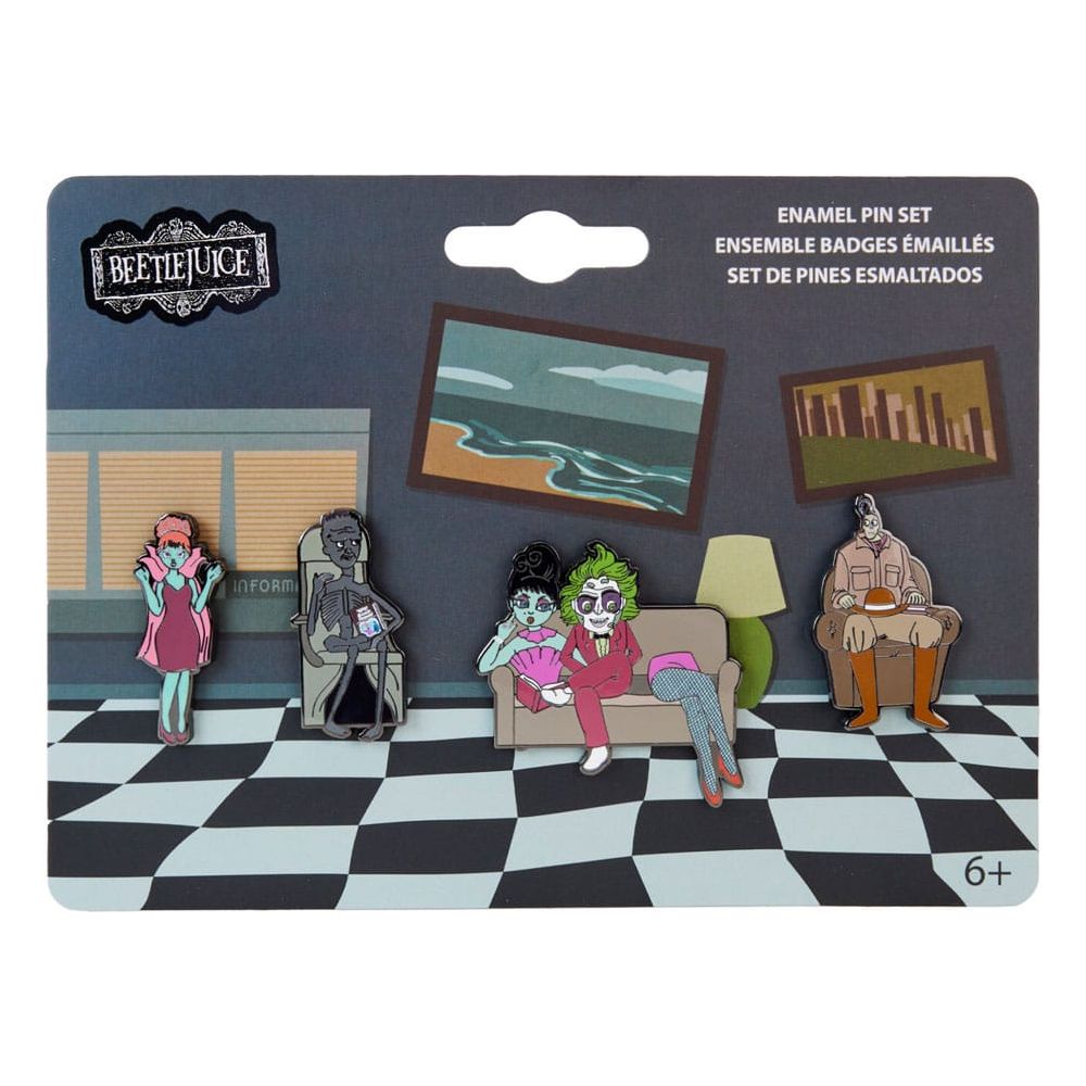 Beetlejuice by Loungefly Enamel Pins 4-Set Waiting Room 3 cm Loungefly