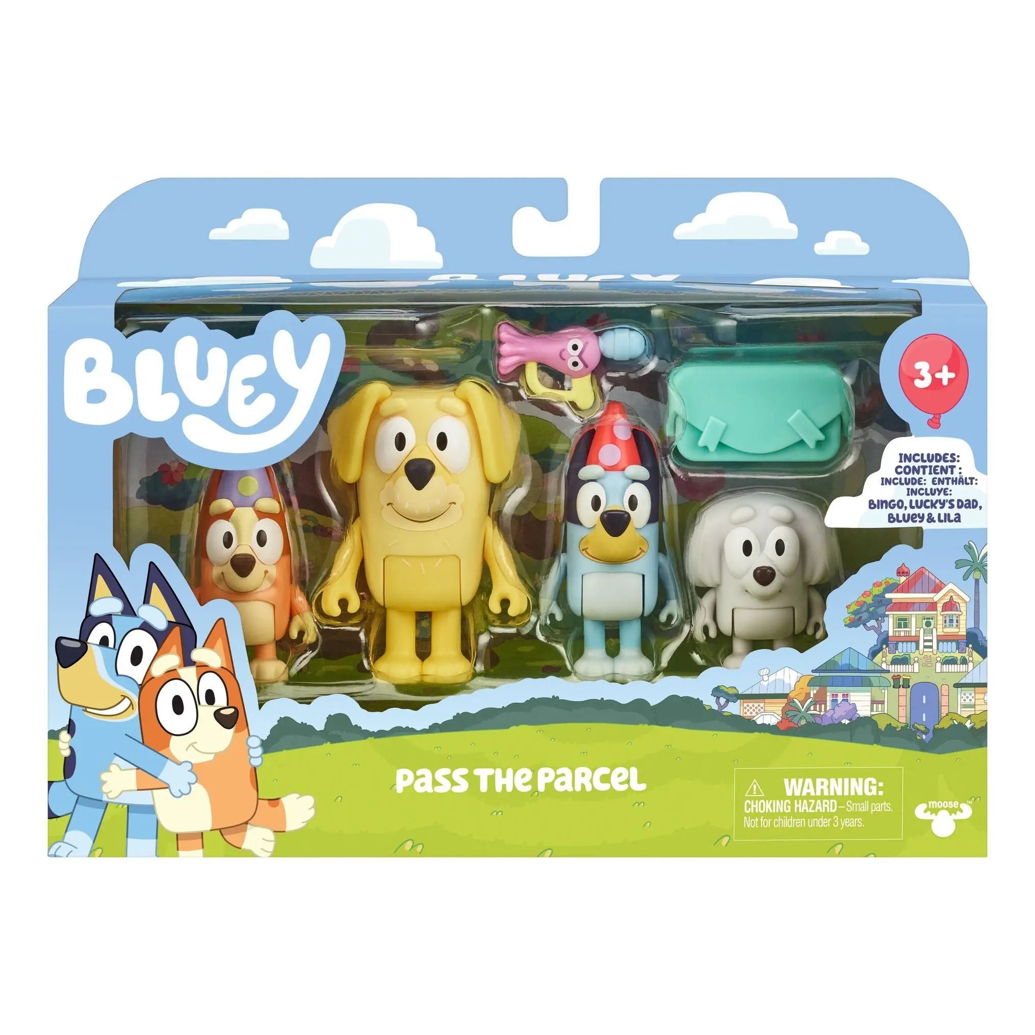 Bluey Pass the Parcel 4 Pack Figures Bluey