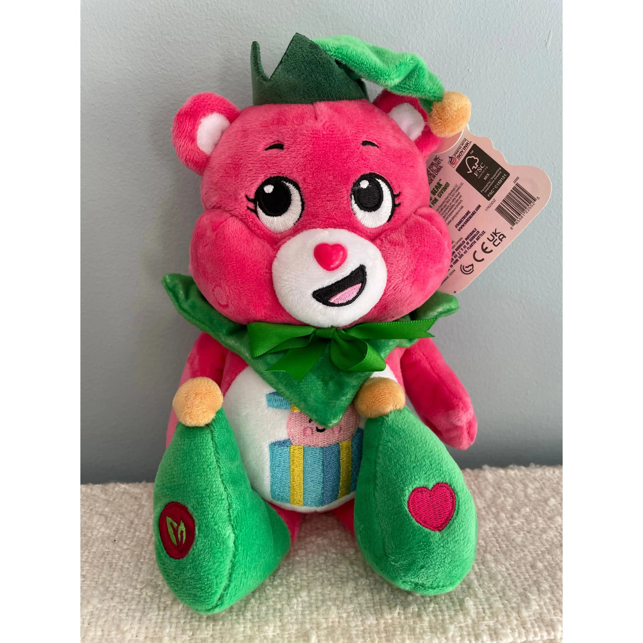 Care Bears 22cm Christmas Holiday Great Giving Elf Bear Plush Care Bears