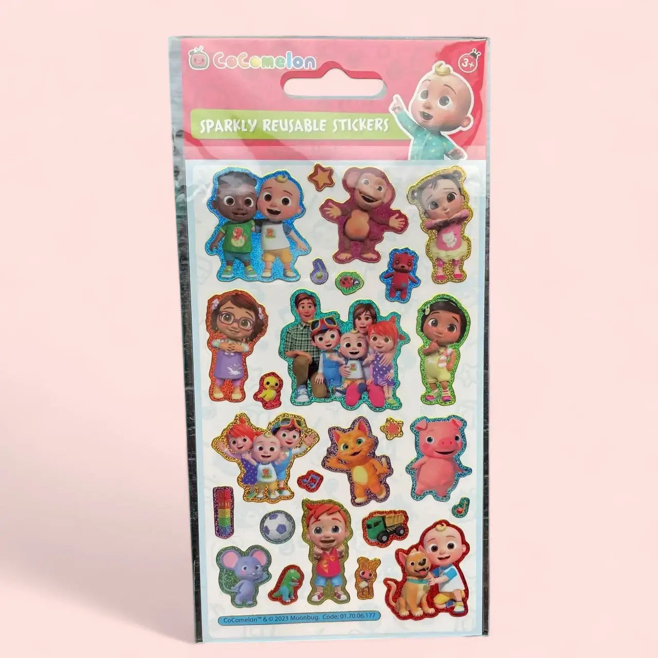 Cocomelon Sparkly Reusable Stickers Paper Projects