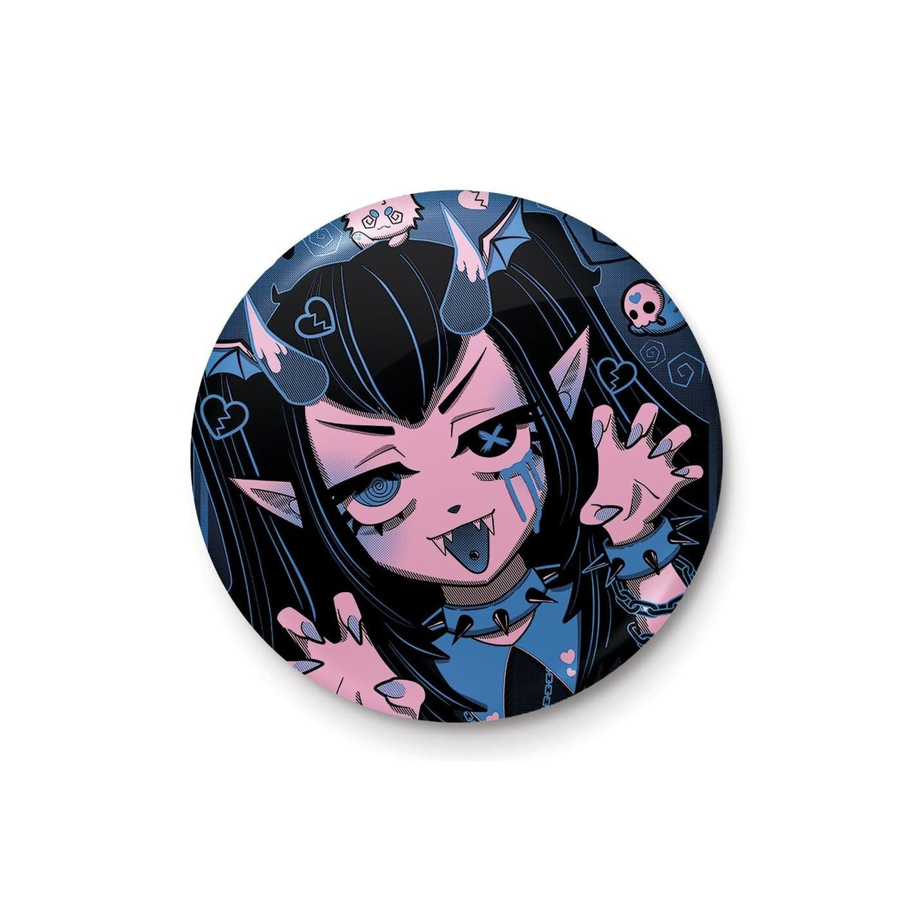 Cosmic Boop (Goth Girl Spooky Selfie) Button Badge