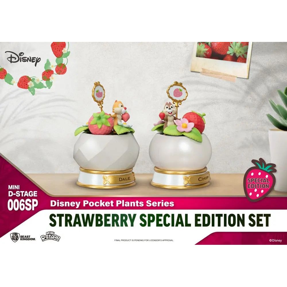 Disney Mini Diorama Stage Statues Pocket Plants Series Strawberry Special Edition Set 12 cm Beast Kingdom
