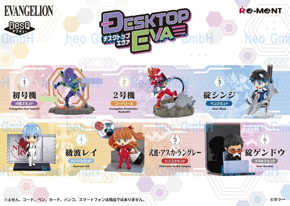 Evangelion Mini Figures 6 cm DesQ Desktop EVA Display Blind Box Complete Set 6 Pack