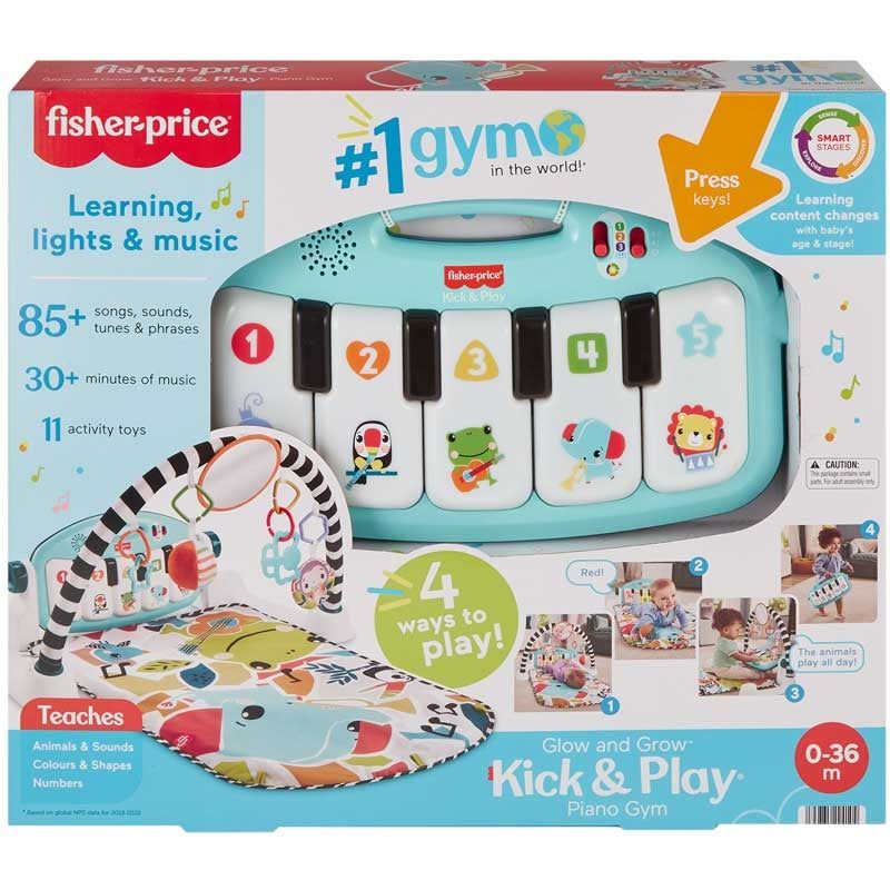 Fisher-Price Glow and Grow Kick and Play Gym - Blue Fisher-Price