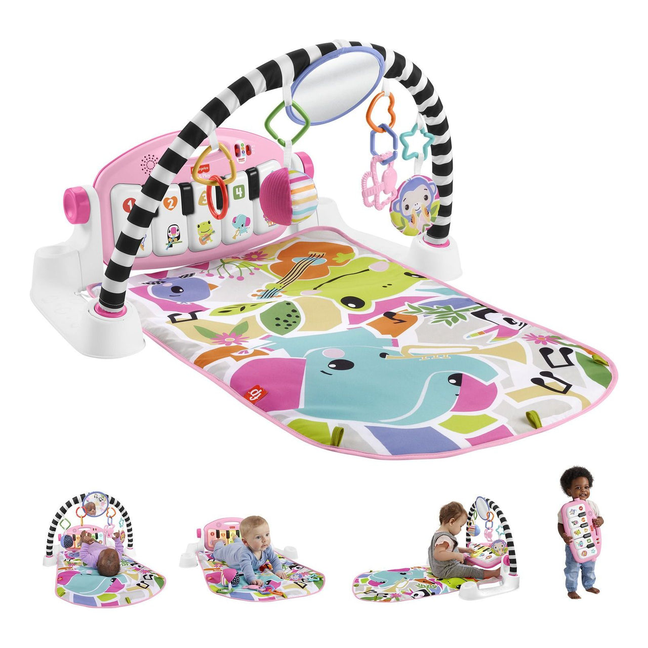 Fisher-Price Glow and Grow Kick and Play Gym - Pink Fisher-Price