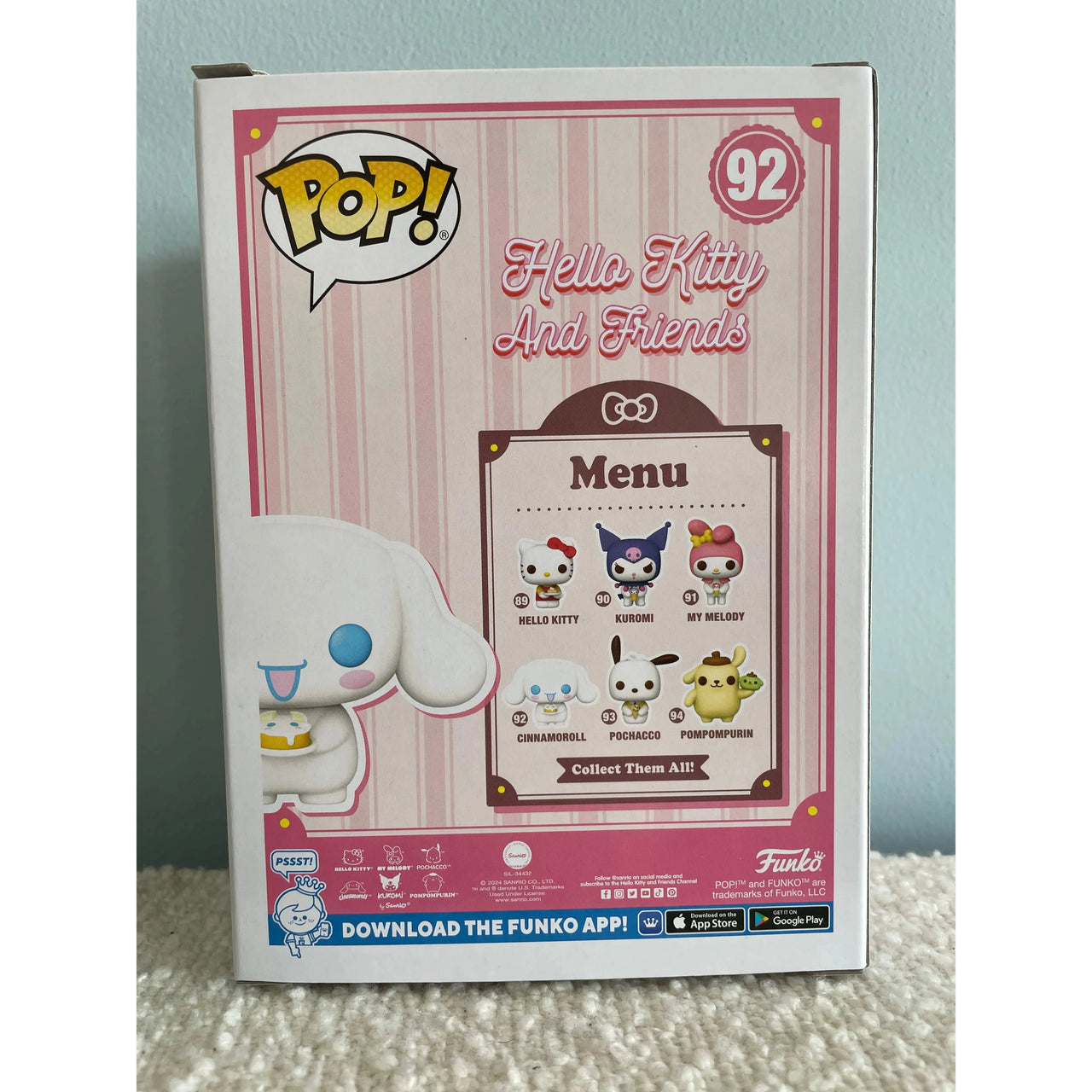 Funko Pop! Hello Kitty And Friends 92 Cinnamoroll with Dessert Funko