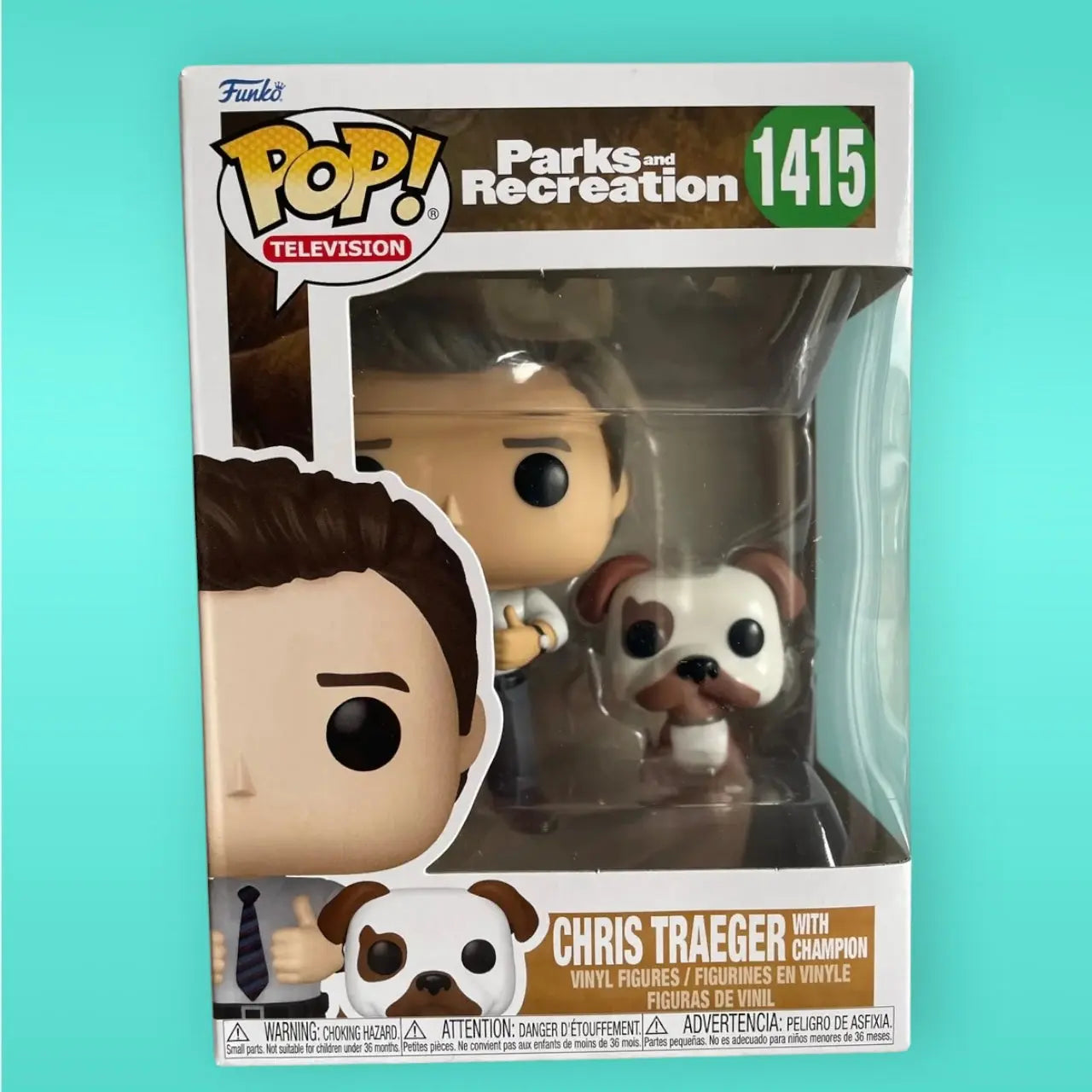 Funko Pop! Television Parks and Recreation 1415 Chris Traeger with Champion Funko