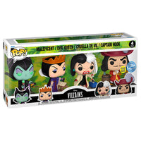 Thumbnail for Funko Pop Disney Villains 4 Pack Maleficent / Evil Queen / Cruel De Vil / Captain Hook