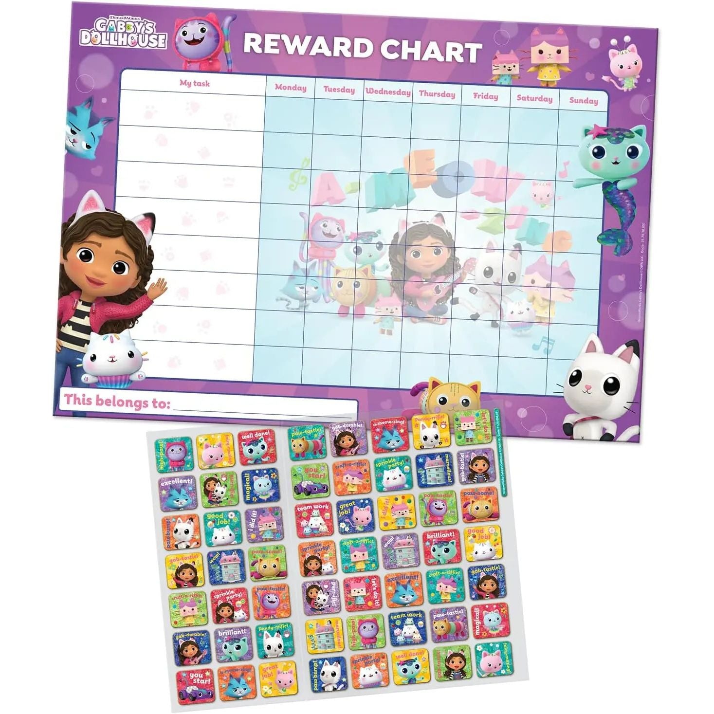 Gabby's Dollhouse Everyday Reward Chart with Stickers Gabby's Dollhouse
