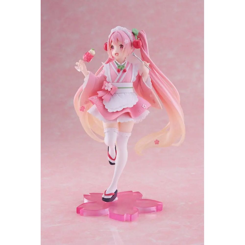 Hatsune Miku PVC Statue Newley Written Sakura Miku Japanese Cafe Ver. 18 cm Taito