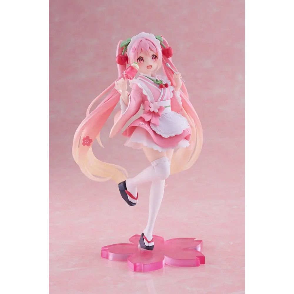 Hatsune Miku PVC Statue Newley Written Sakura Miku Japanese Cafe Ver. 18 cm Taito