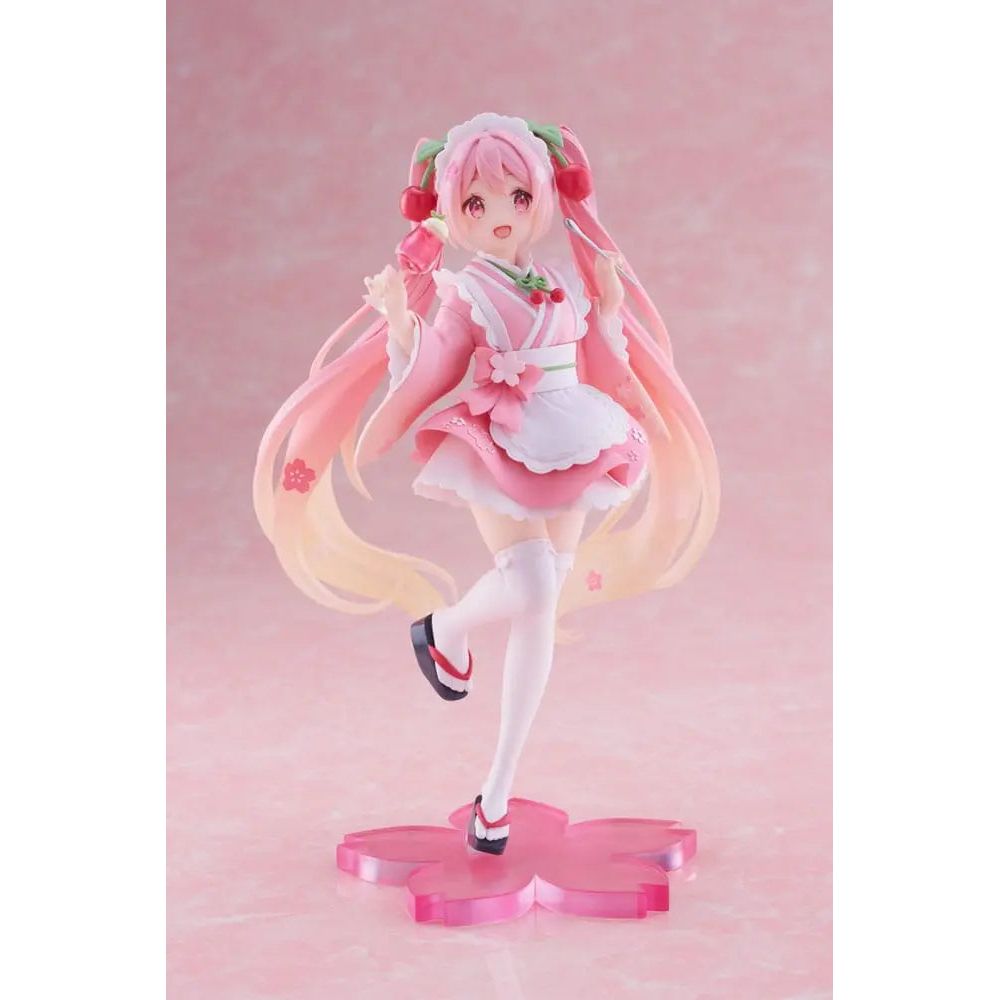 Hatsune Miku PVC Statue Newley Written Sakura Miku Japanese Cafe Ver. 18 cm Taito