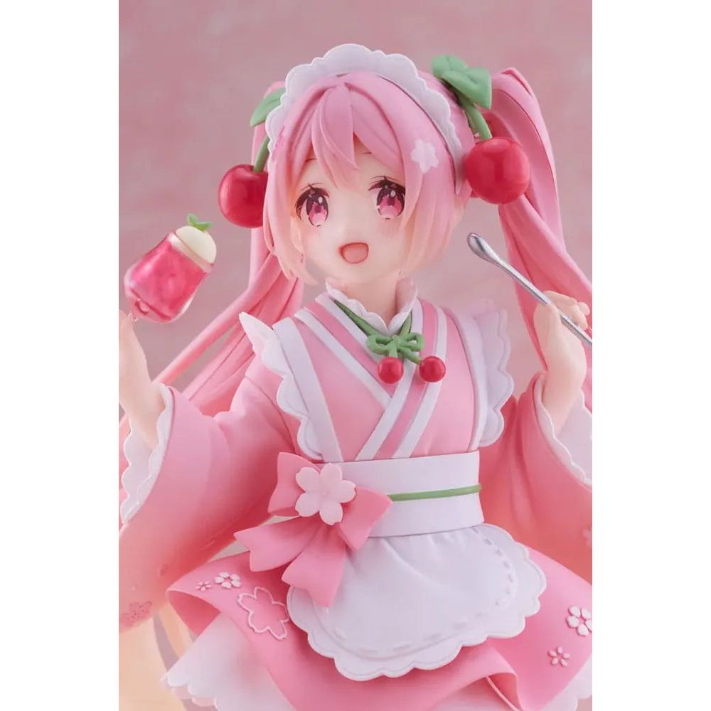 Hatsune Miku PVC Statue Newley Written Sakura Miku Japanese Cafe Ver. 18 cm Taito