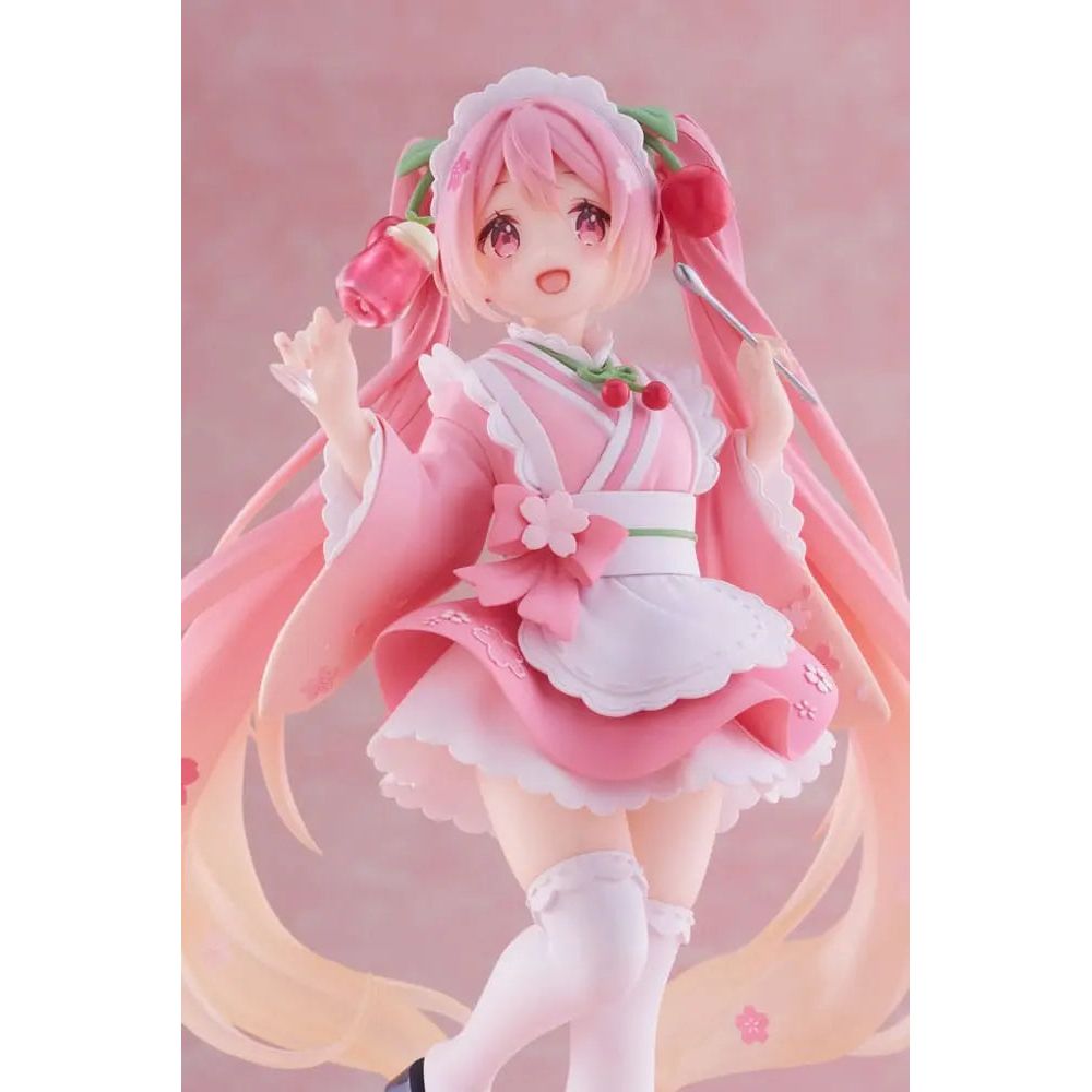 Hatsune Miku PVC Statue Newley Written Sakura Miku Japanese Cafe Ver. 18 cm Taito