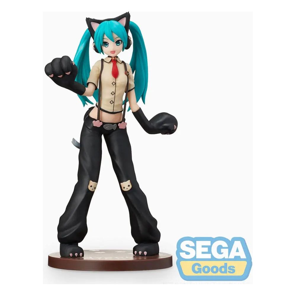 Hatsune Miku Project DIVA Arcade Future Tone SPM PVC Statue Hatsune Miku Kitty Cat 23 cm Sega Goods