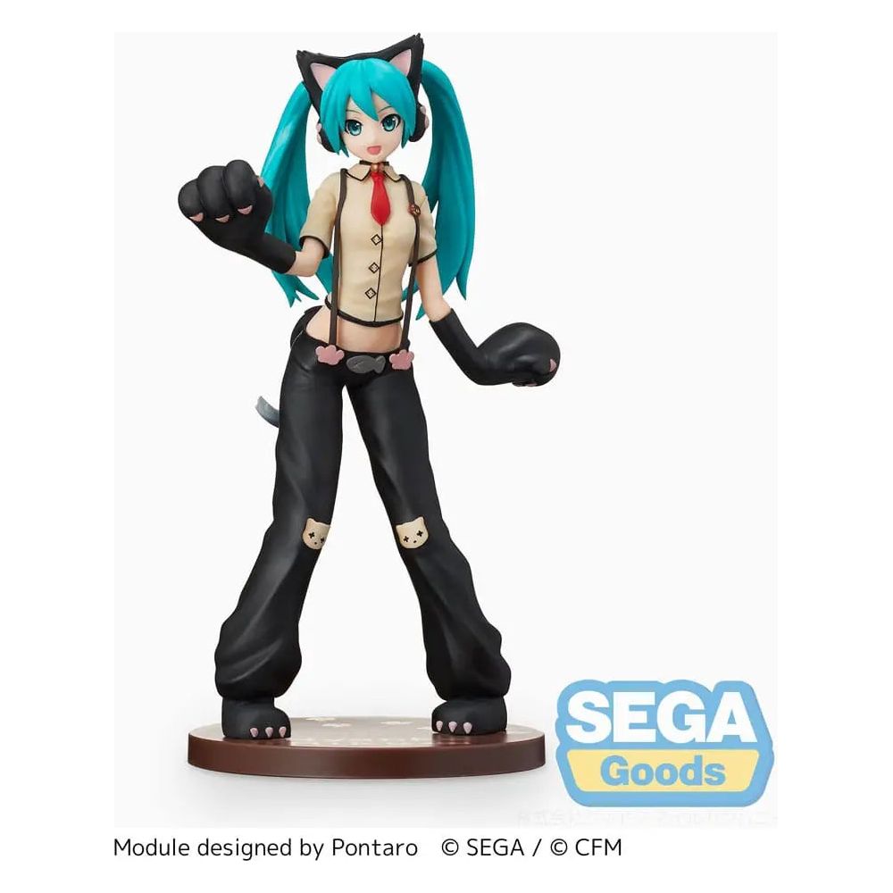 Hatsune Miku Project DIVA Arcade Future Tone SPM PVC Statue Hatsune Miku Kitty Cat 23 cm Sega Goods