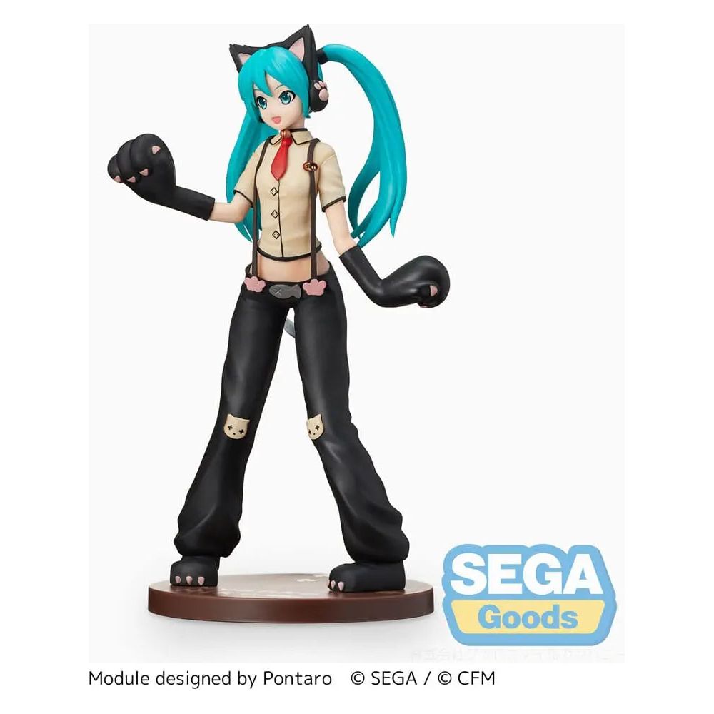 Hatsune Miku Project DIVA Arcade Future Tone SPM PVC Statue Hatsune Miku Kitty Cat 23 cm Sega Goods