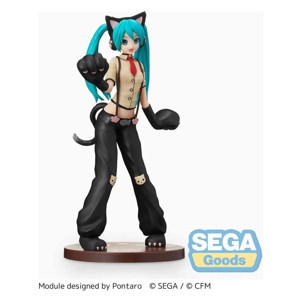 Hatsune Miku Project DIVA Arcade Future Tone SPM PVC Statue Hatsune Miku Kitty Cat 23 cm Sega Goods