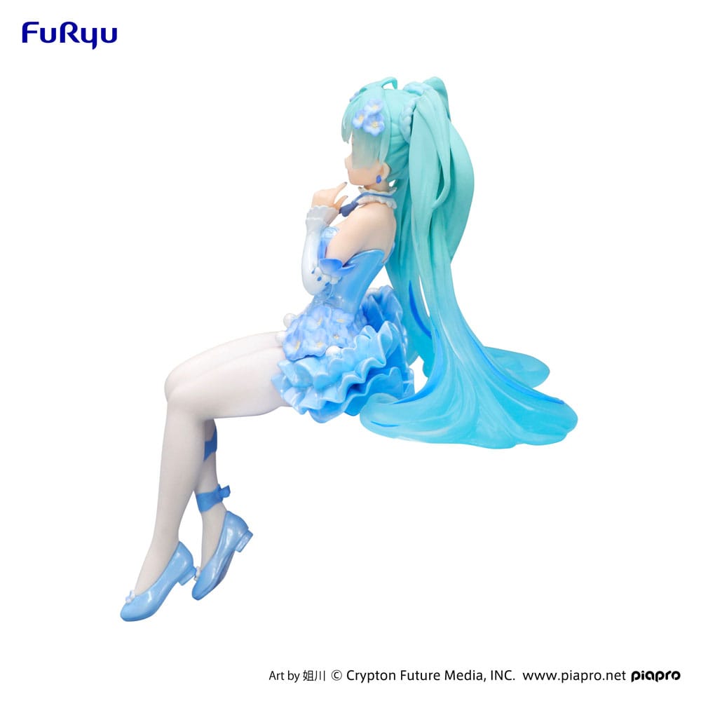 Hatsune Miku Noodle Stopper PVC Statue Flower Fairy Nemophila Pail Blue Color Ver. 15 cm Furyu