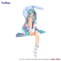 Thumbnail for Hatsune Miku Noodle Stopper PVC Statue Hatsune Miku Rabbit Ear Hood Pajama Blue Color Ver. 14 cm