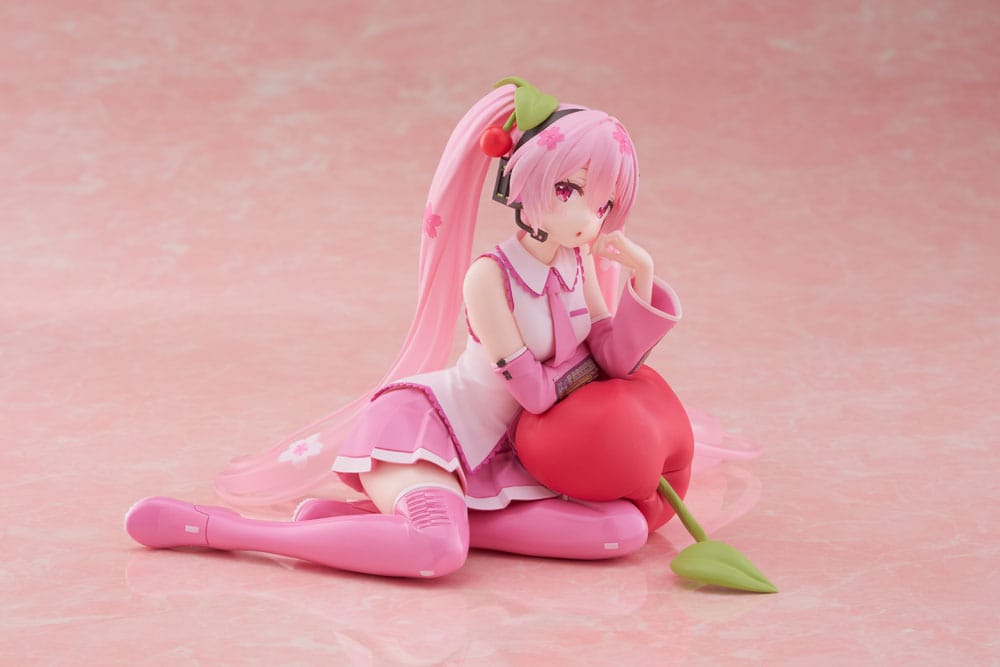 Hatsune Miku PVC Statue Desktop Cute Figure Sakura Miku Cherry Cushion Ver. 13 cm