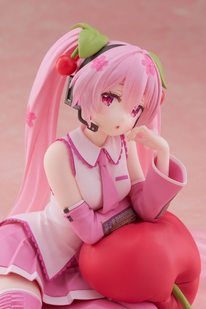 Hatsune Miku PVC Statue Desktop Cute Figure Sakura Miku Cherry Cushion Ver. 13 cm