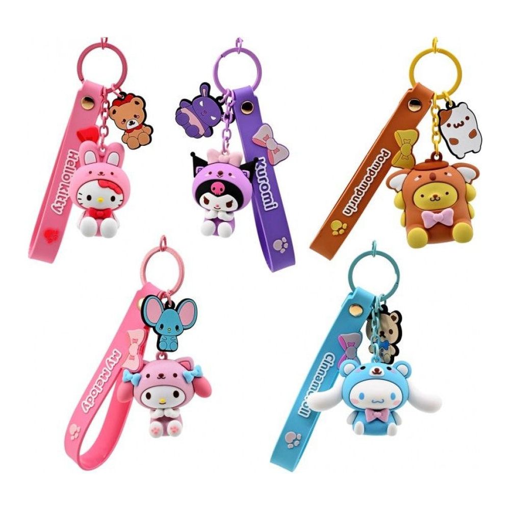 Hello Kitty and Friends Animal Series Keychains with Hand Strap Assortment Hello Kitty