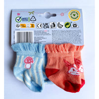 Thumbnail for Baby Annabell Socks 2-Pack - Coral & Blue Baby Annabell