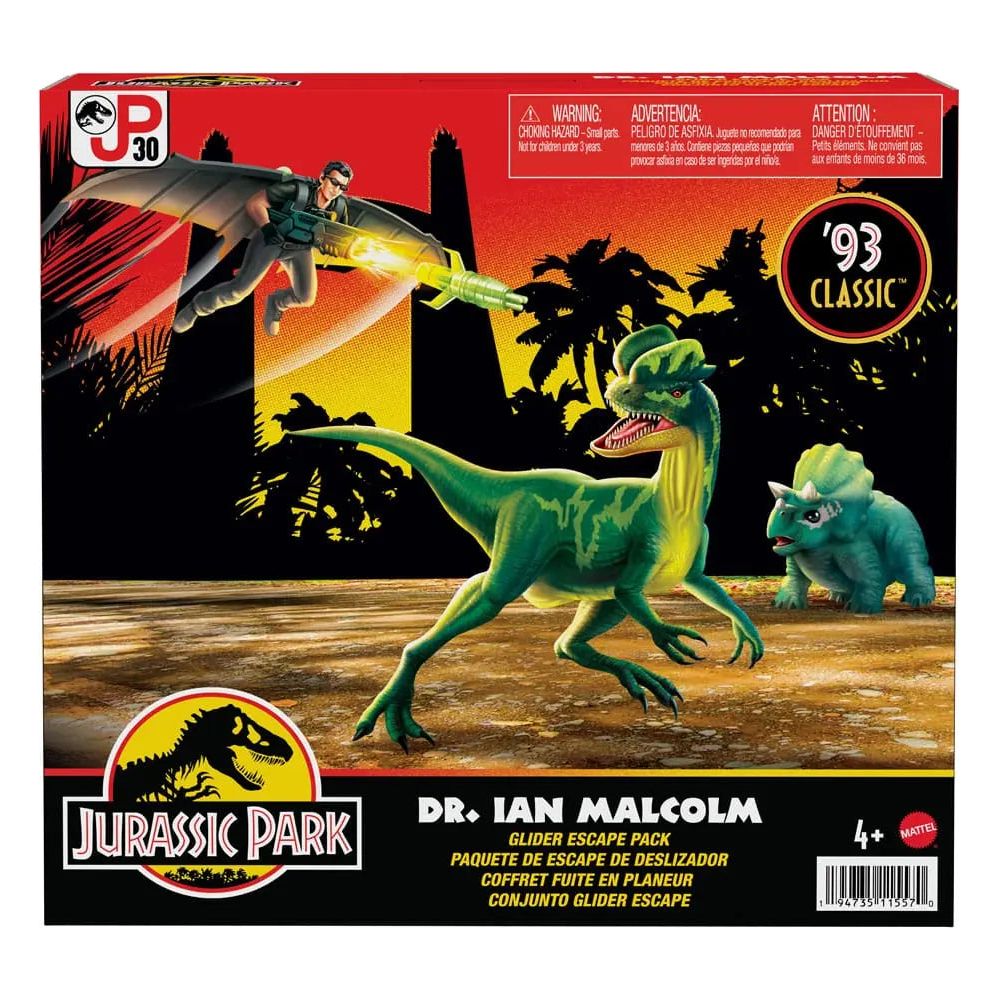 Jurassic Park '93 Classic Action Figure Dr. Ian Malcolm Glider Escape Pack 10 cm Jurassic World