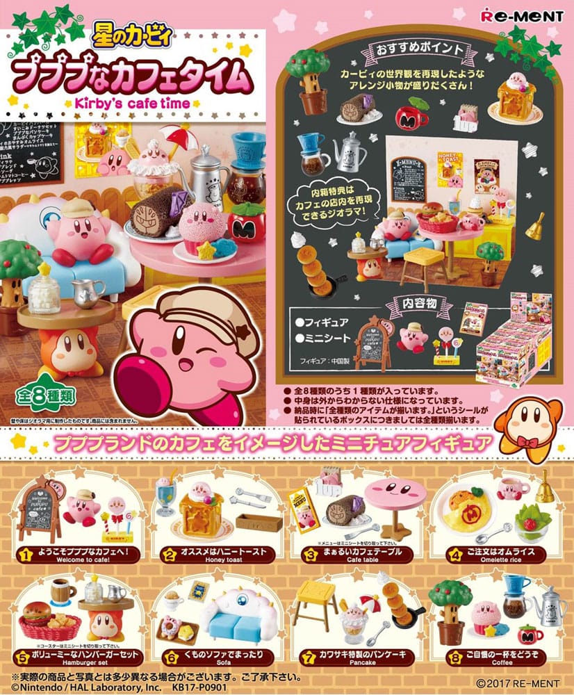 Kirby Mini Figures 6 cm Kirby's Café Time Display Blind Box Full Set 8 Pack