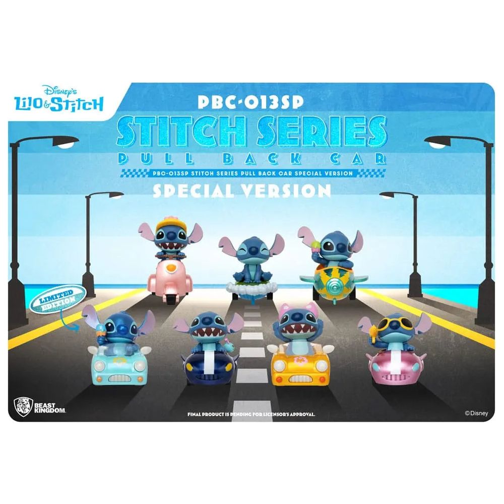 Lilo & Stitch Pull Back Cars Blind Box 6-Pack Special Edition Beast Kingdom