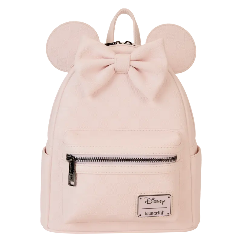 Loungefly Minnie Mouse Checkered Texture Mini Backpack Loungefly