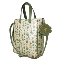 Thumbnail for Loungefly Peter Pan Tinker Bell Clover All-Over Print Tote Bag With Coin Bag Loungefly