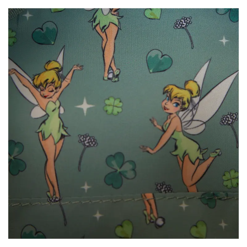 Loungefly Peter Pan Tinker Bell Clover All-Over Print Tote Bag With Coin Bag Loungefly