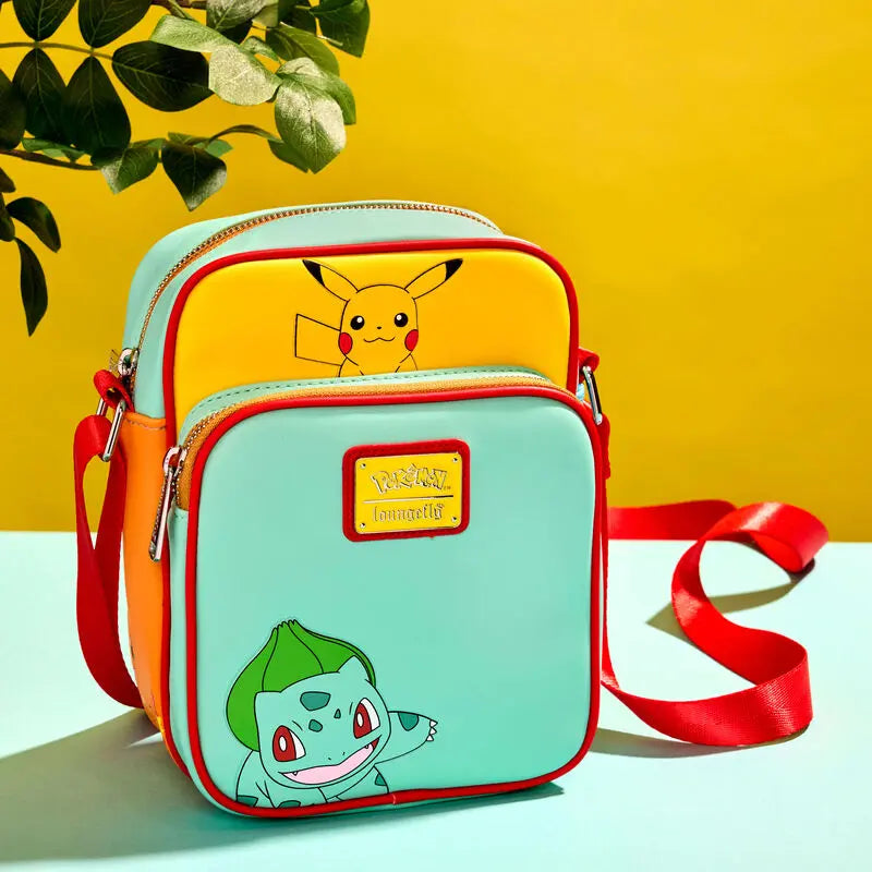 Loungefly Pokémon Color Block Starters Crossbody Bag Loungefly