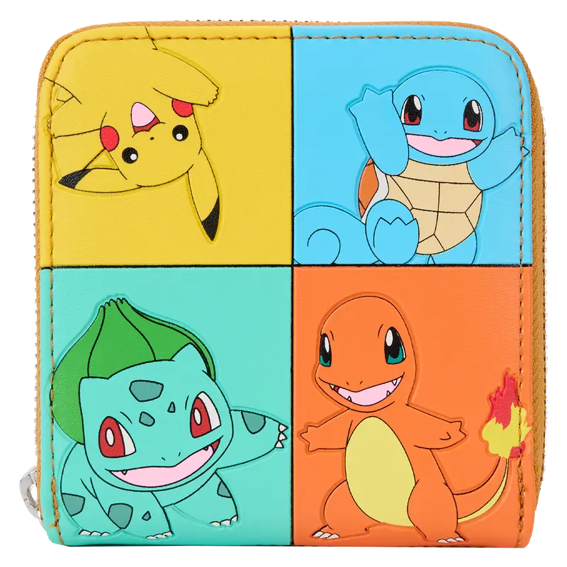 Loungefly Pokémon Color Block Starters Zip Around Wallet Loungefly