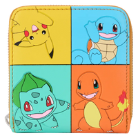 Thumbnail for Loungefly Pokémon Color Block Starters Zip Around Wallet Loungefly