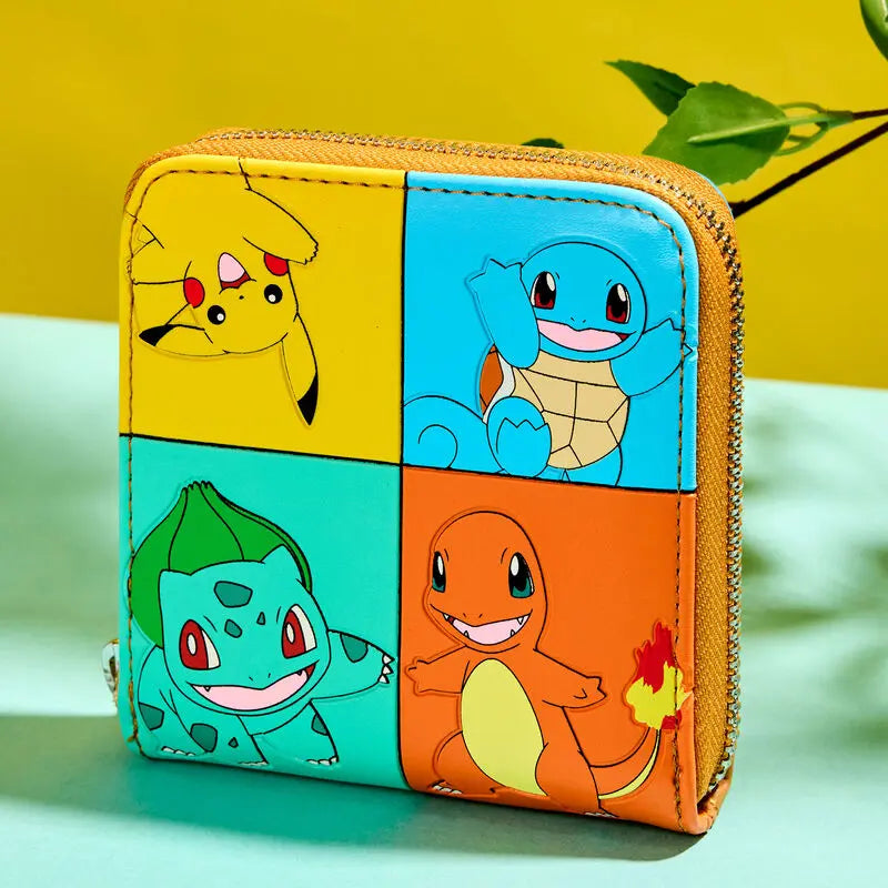 Loungefly Pokémon Color Block Starters Zip Around Wallet Loungefly