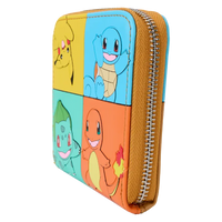 Thumbnail for Loungefly Pokémon Color Block Starters Zip Around Wallet Loungefly